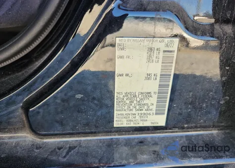 2022 Nissan Altima Sv z USA, uszkodzony, nr VIN 1N4BL4DV3NN399063